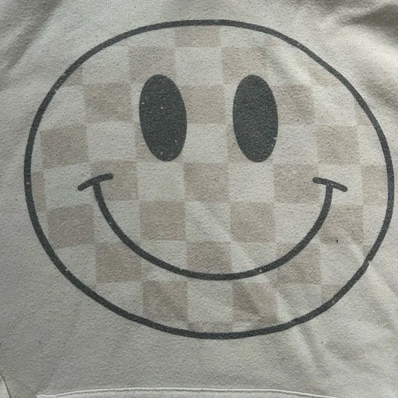 Smiley Face Cream Hoodie - Picture 4 of 5